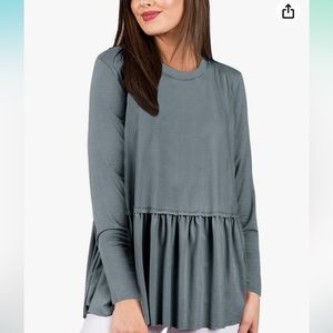 Long sleeve cozy peplum top XXL